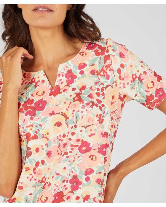 Damart Tailored Stretch Short Sleeve Shift Dress