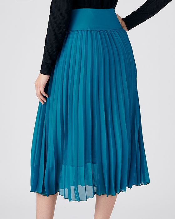 Damart Teal Pleated Skirt