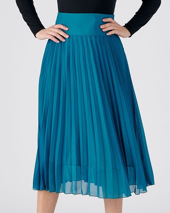 damart Teal Pleated Skirt