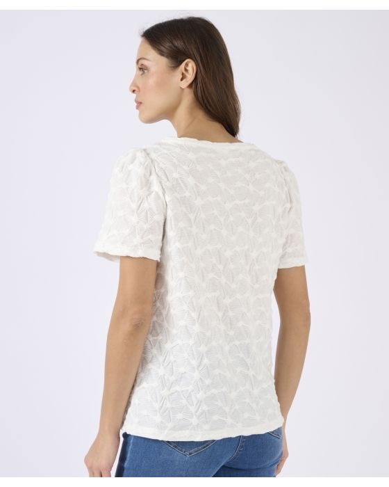 Damart Textured Gathered Sleeve T-shirt