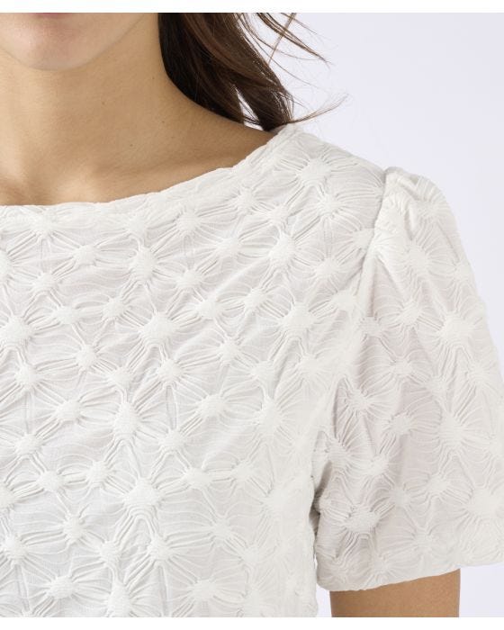 Damart Textured Gathered Sleeve T-shirt