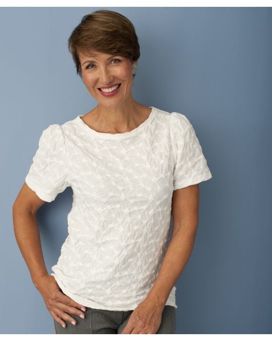 damart Textured Gathered Sleeve T-shirt