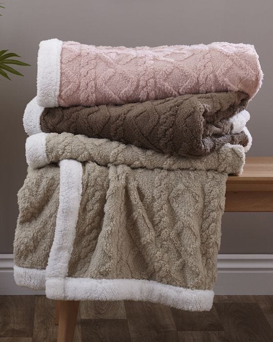 Damart Textured Sherpa Throw
