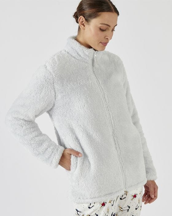 damart Thermal Short Teddy Fleece Dressing Gown