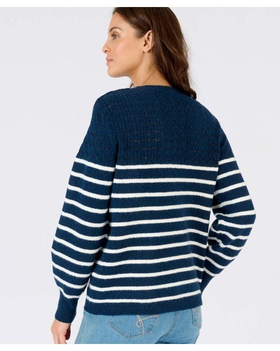 Damart Thermolactyl Stripe Pointelle Jumper