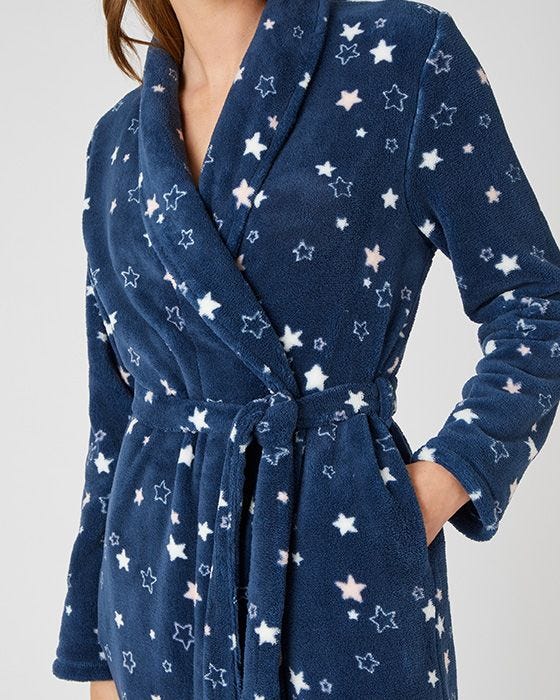 Damart Tie Belt Fleece Dressing Gown
