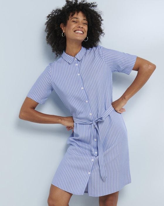 damart Tie Belt Shirt Dress