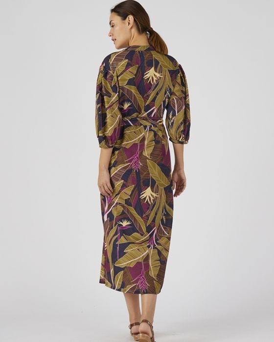 Damart Tie Front Kaftan Style Dress