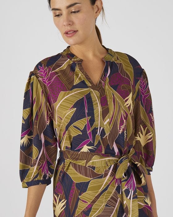 Damart Tie Front Kaftan Style Dress