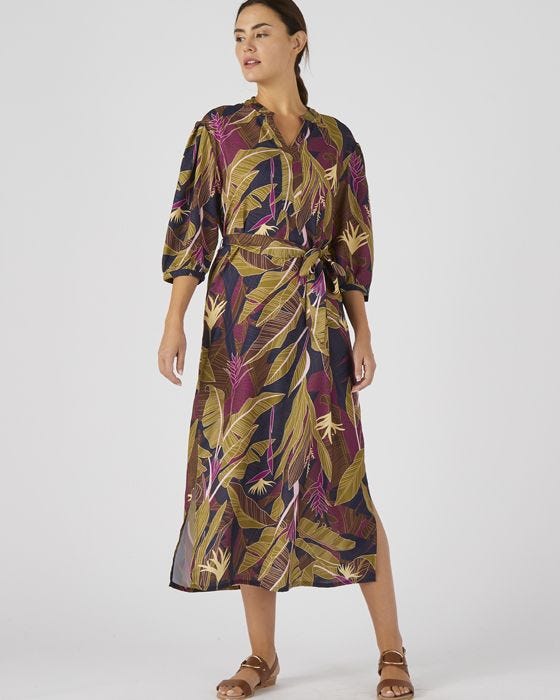 damart Tie Front Kaftan Style Dress