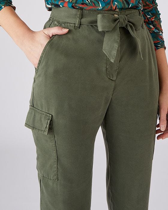 Damart Tie Waist Cargo Trousers