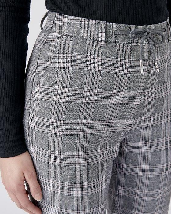 Damart Tie-waist Detail Check Trousers