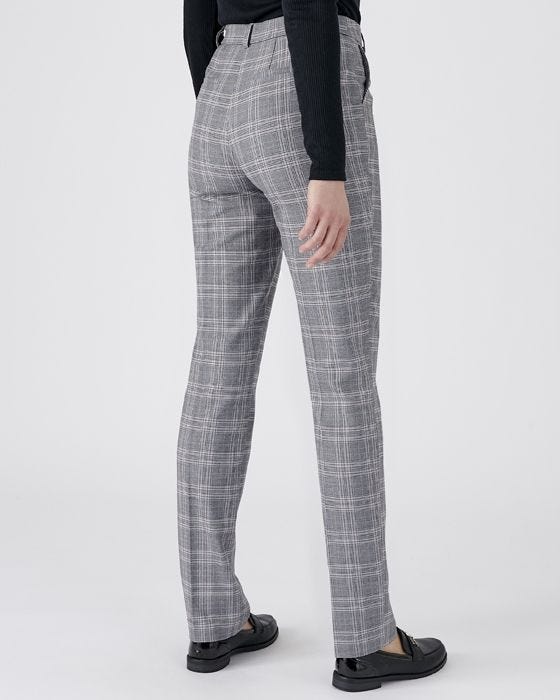 Damart Tie-waist Detail Check Trousers