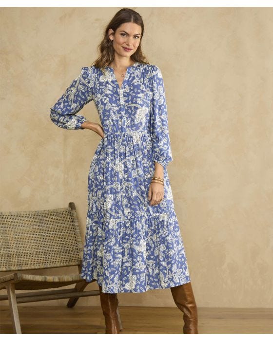 damart Tiered Floral Print Dress