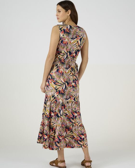 Damart Tiered Printed Stretch Jersey Dress