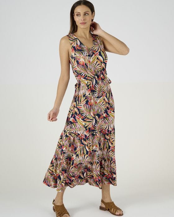 damart Tiered Printed Stretch Jersey Dress