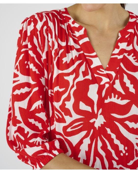 Damart Tiered Red Print Dress