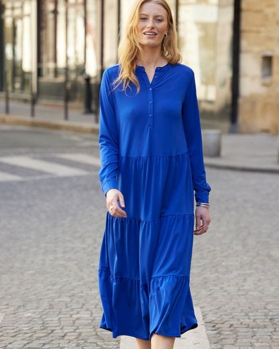 damart Tiered Stretch Jersey Dress