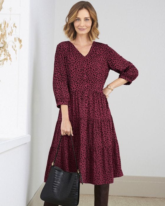 Damart Tired Animal Print Dress