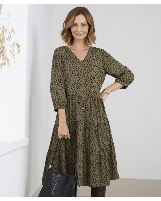 damart Tired Animal Print Dress