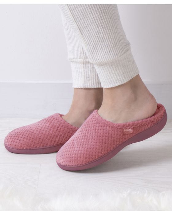 damart Totes Isotoner Ladies Popcorn Mule Slippers