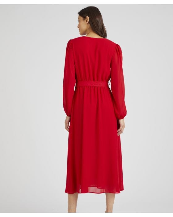 Damart V Neck Elastic Waist Dress