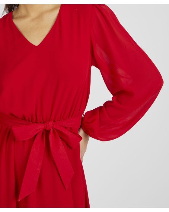 Damart V Neck Elastic Waist Dress