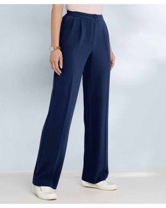 damart Wide-Leg Crêpe Trousers