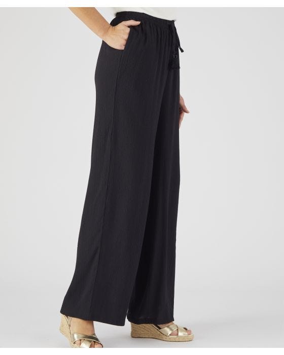 Damart Wide-leg Crinkle Trousers