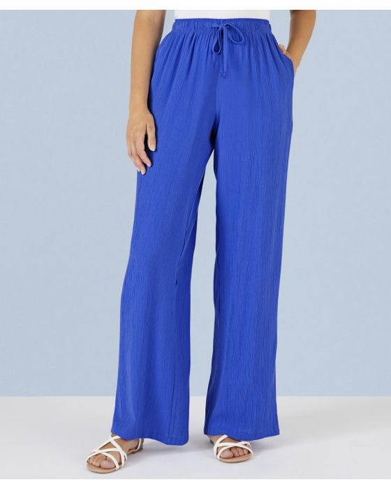 damart Wide-leg Crinkle Trousers