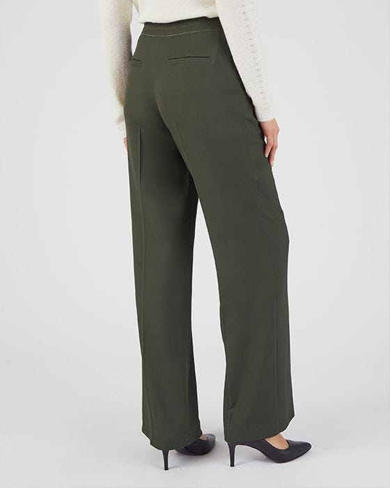 Damart Wide-leg Pleated Trousers