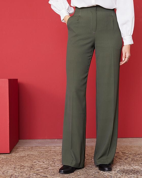 damart Wide-leg Pleated Trousers
