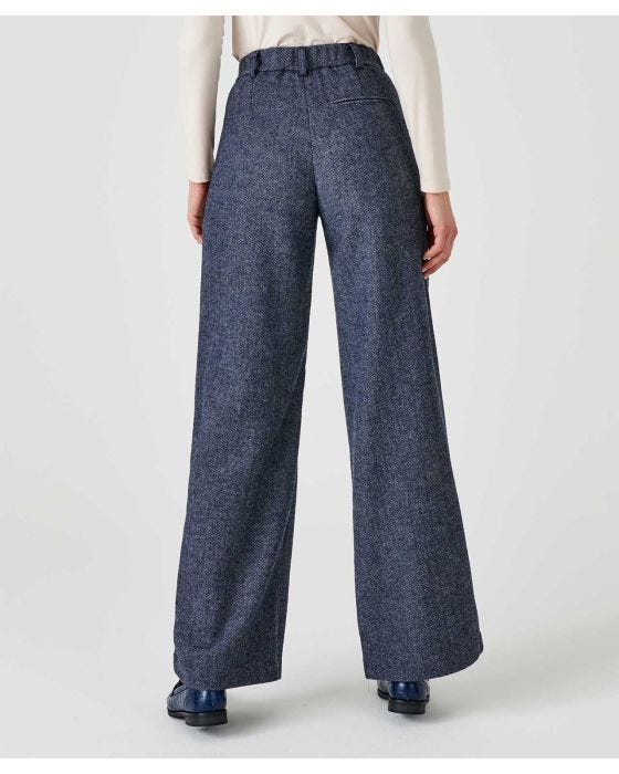 Damart Wool Blend Wide Leg Trousers