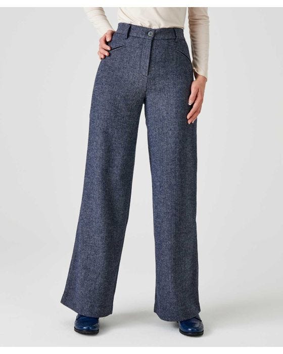 damart Wool Blend Wide Leg Trousers