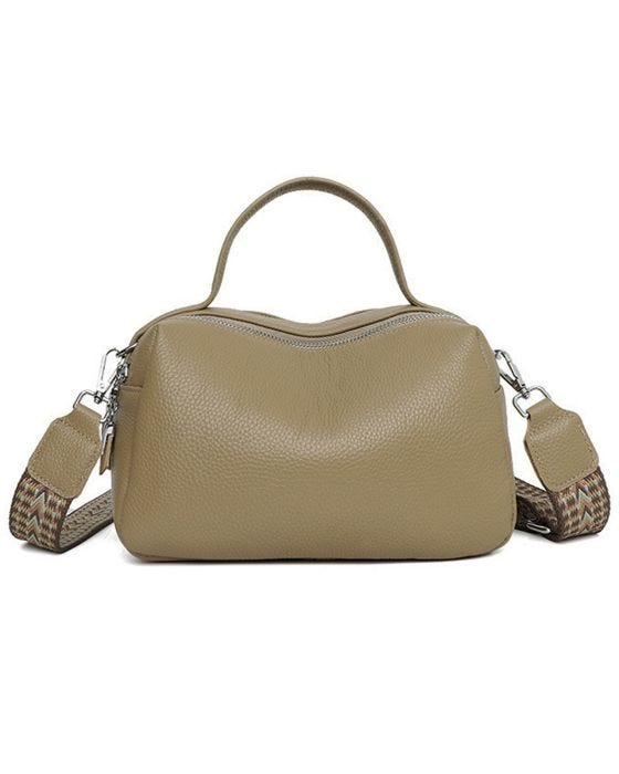 damart Envy - Leather Shoulder Bag with Patterened Strap