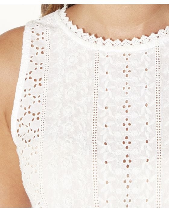 Damart First Avenue - Broderie Front Slub Jersey Back Vest