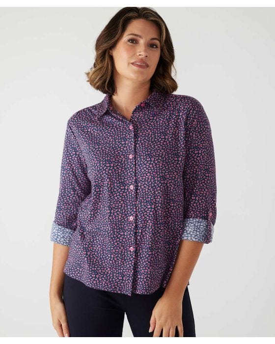 damart First Avenue Ditsy Leopard Print Cotton Shirt