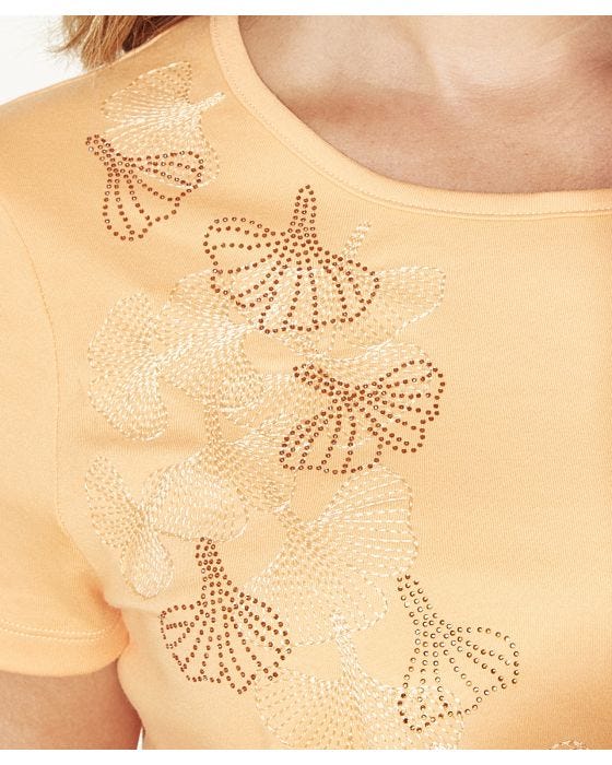 Damart First Avenue - Heatseal And Embroidery Detail Tee