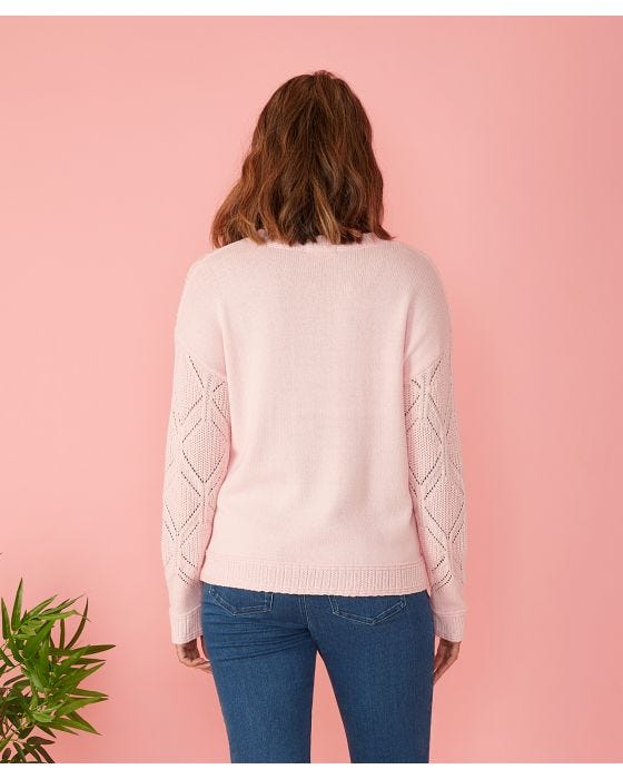 Damart First Avenue - Lace Pointelle Yoke And Shoulder Jumper