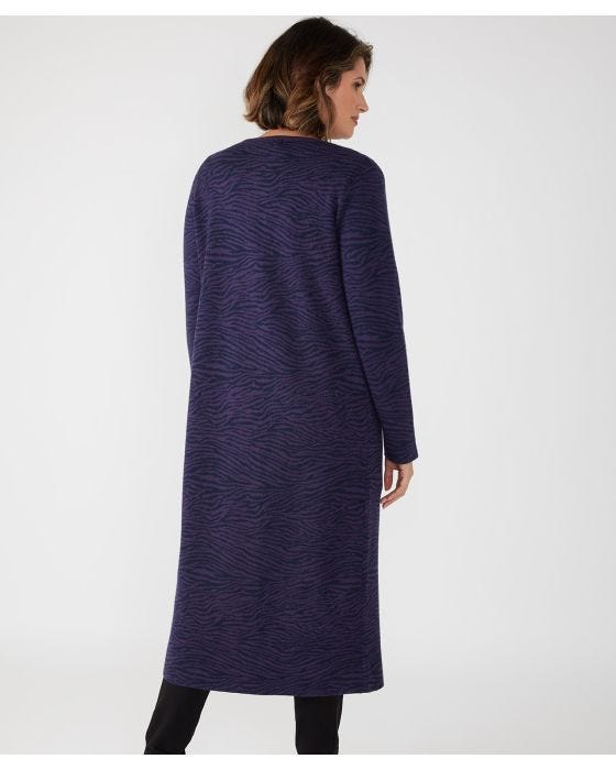 Damart First Avenue Zebra Print Edge To Edge Cardigan