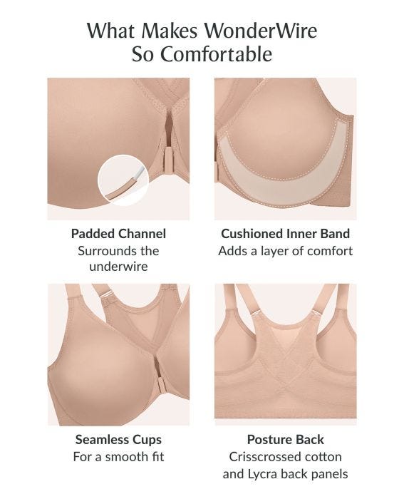 Damart Glamorise WonderWire Front Fastening Posture Back Bra