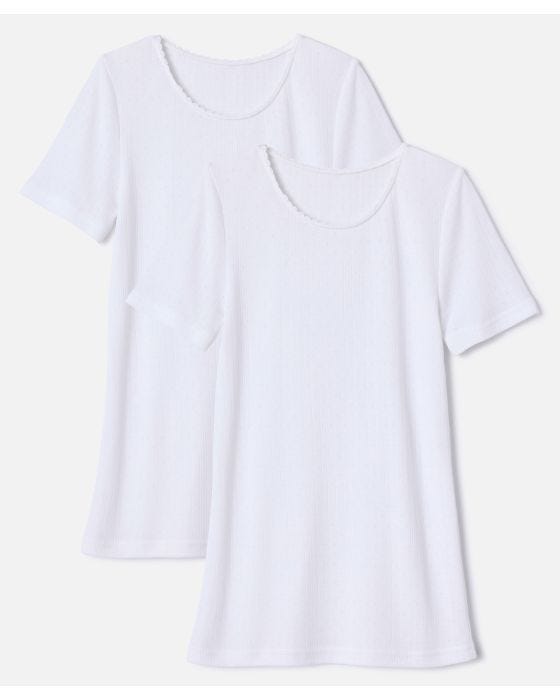 Damart Pack Of 2 Thermolactyl Short Sleeve T-shirts