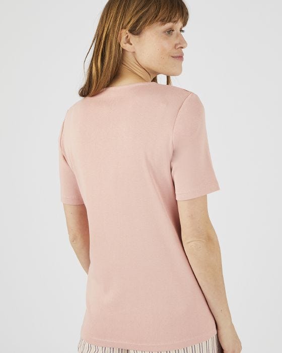 Damart Skin Soft Neck Detail Organic Cotton T-shirt