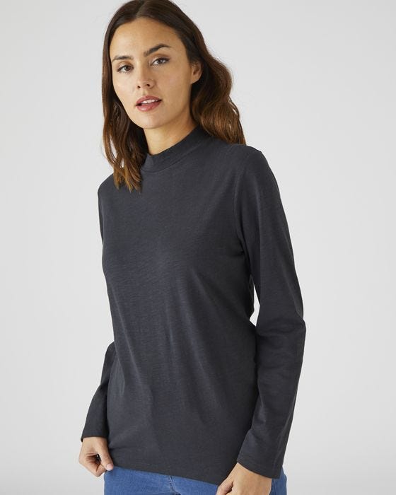 damart Skin Soft Turtleneck Long Sleeved Cotton T-shirt
