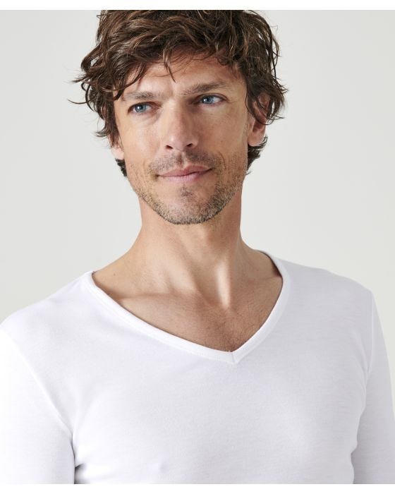 Damart Thermal Medium Warmth Long Sleeved V-neck T-shirt