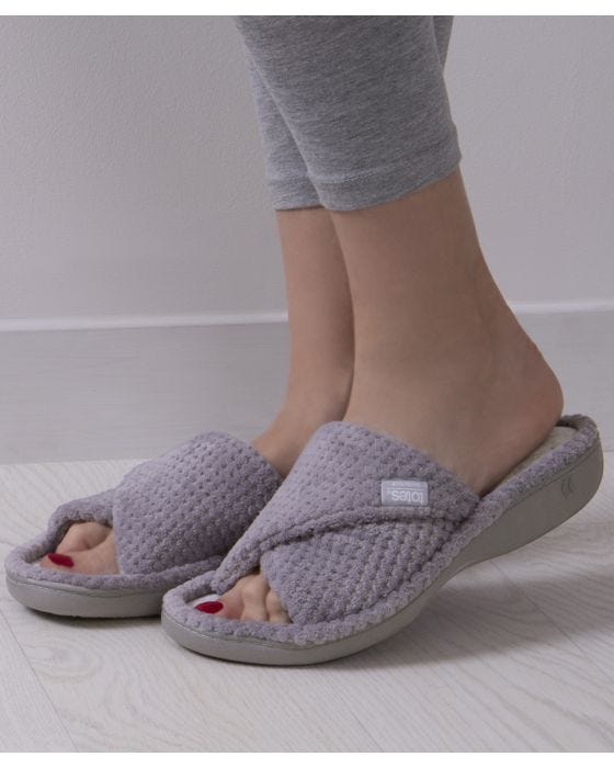 damart Totes Isotoner® Ladies Popcorn Open Toe Slippers