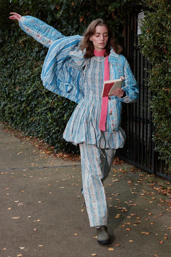 Damson Madder Becca Bubble Mini Dress - Wallpaper Floral