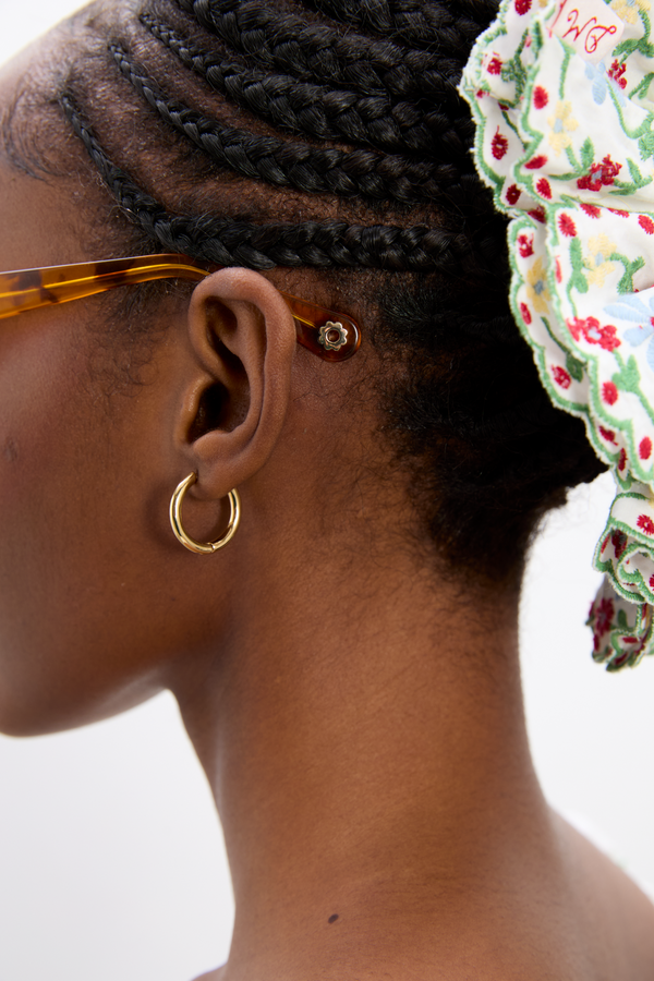 Damson Madder Catty Oval Sunglasses With Bow Detail In Tort