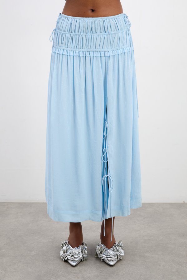 Damson Madder Charlotte Midi Skirt - Blue Monika Jacquard