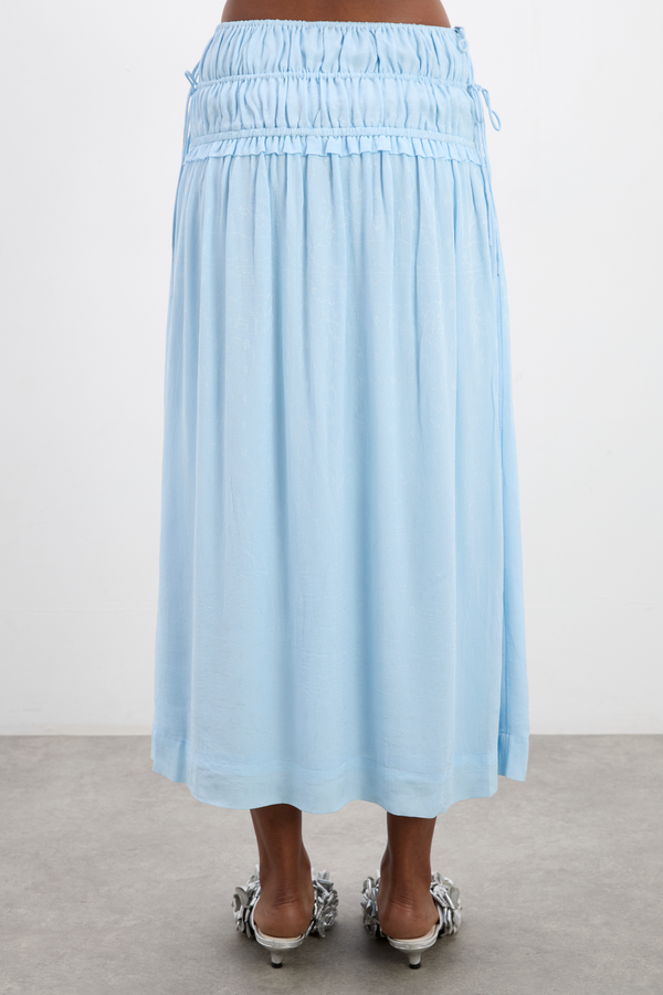 Damson Madder Charlotte Midi Skirt - Blue Monika Jacquard
